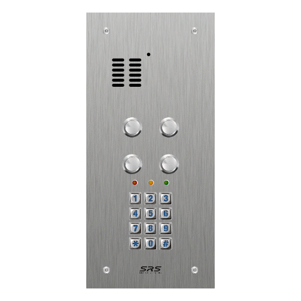 ES04A/S/F/05 Comelit 04 button, s.steel, audio + keypad panel, flush