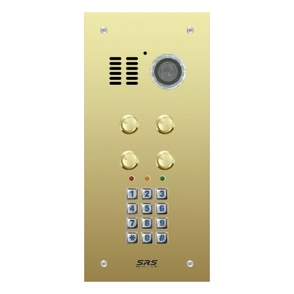 ES04V/B/F/05 Comelit 04 button, brass, video + keypad panel, flush