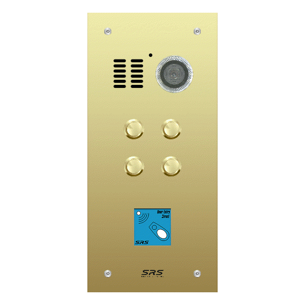 ES04V/B/F/08 Comelit 04 button, brass, video + prox panel, flush
