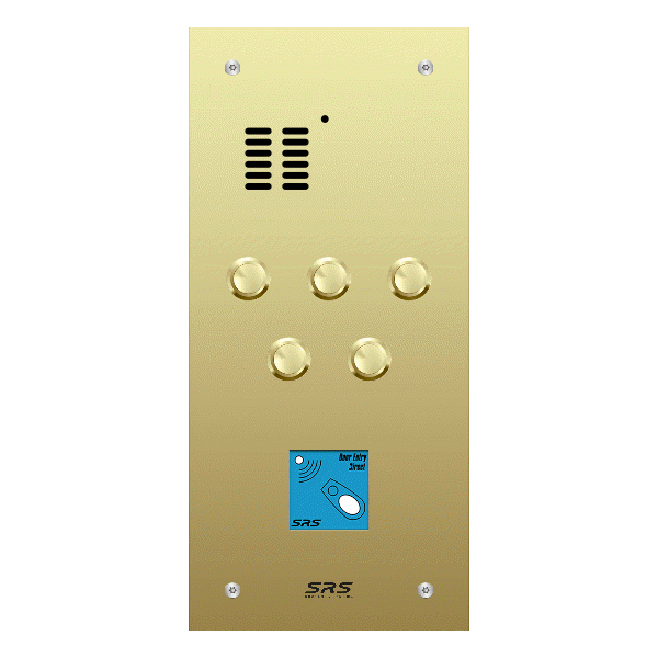 ES05A/B/F/08 Comelit 05 button, brass, audio + prox panel, flush