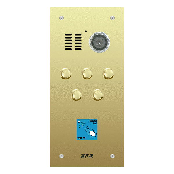 ES05V/B/F/08 Comelit 05 button, brass, video + prox panel, flush
