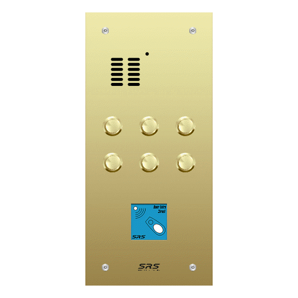 ES06A/B/F/08 Comelit 06 button, brass, audio + prox panel, flush