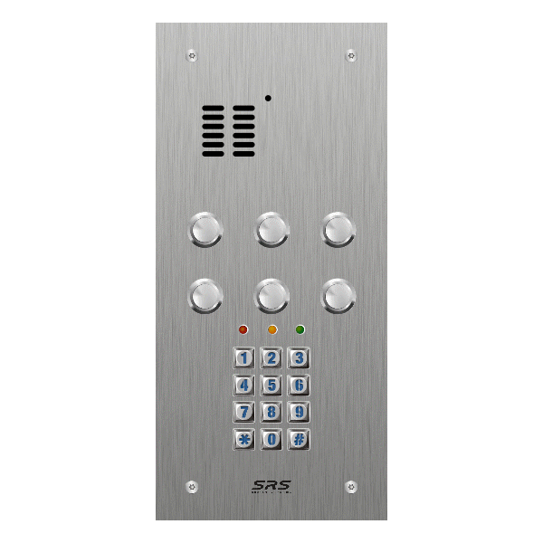 ES06A/S/F/05 Comelit 06 button, s.steel, audio + keypad panel, flush