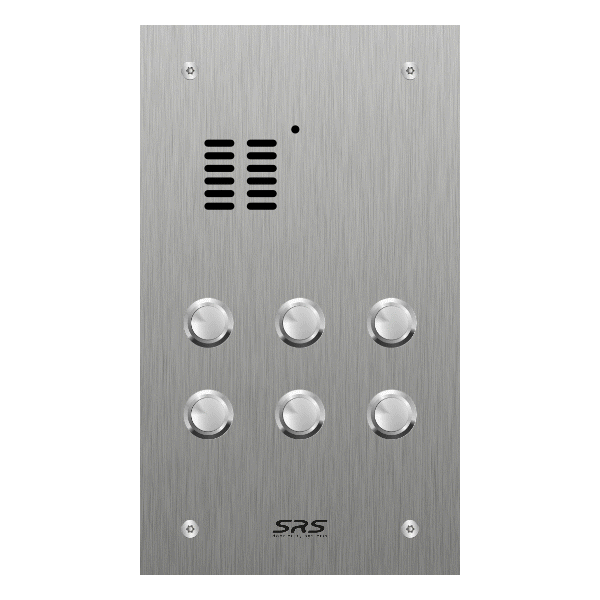 ES06A/S/F Comelit 6 way Stainless steel Flush Audio Panel 240x140