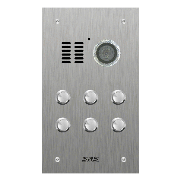 ES06V/S/F Comelit 6 way Stainless Steel Flush Video Panel 240x140