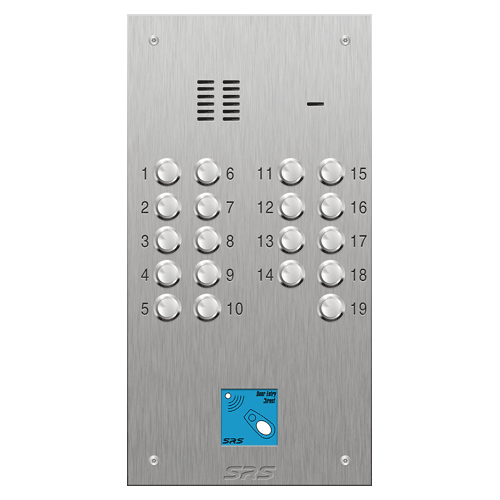 4319/08 19 button VR S Steel panel, engravable, prox. size D1