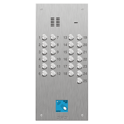 4325/08 25 button VR S Steel panel, engravable, prox. size D2