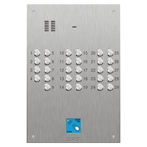 4329/08 29 button VR S Steel panel, engravable, prox. size D4