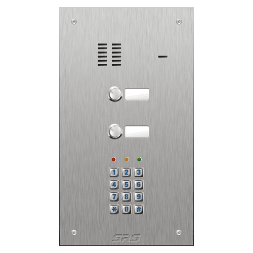 4402/05 02 button VR S Steel panel, name windows, keypad size D