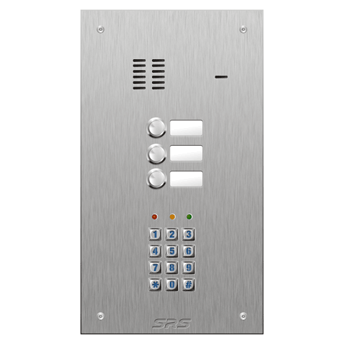4403/05 03 button VR S Steel panel, name windows, keypad size D