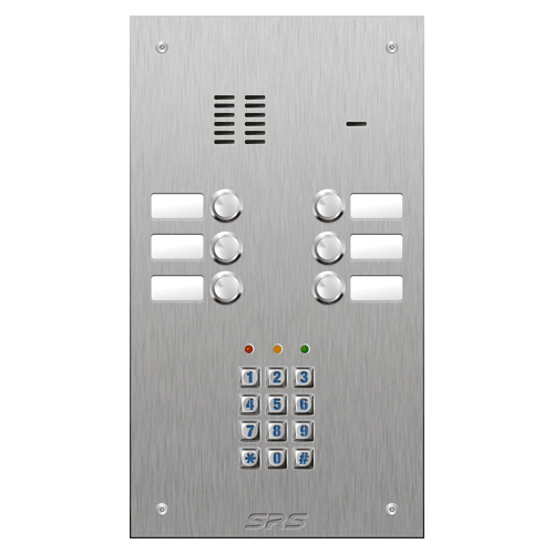 4406/05 06 button VR S Steel panel, name windows, keypad size D