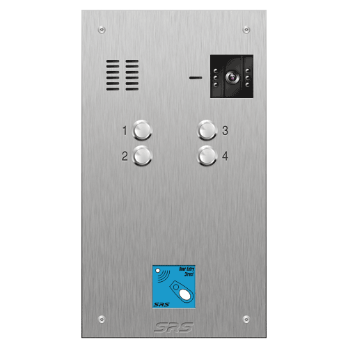 4604/08 04 button S Steel video panel, with prox cut out size D
