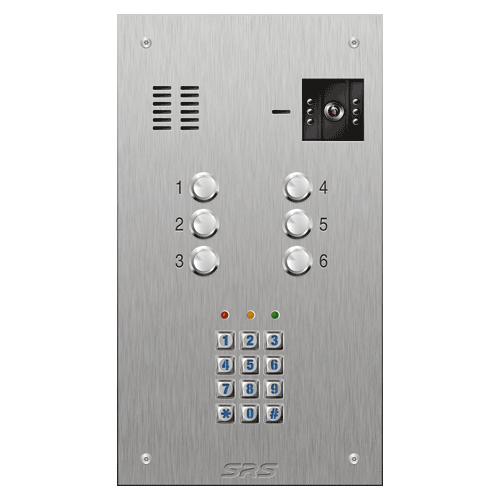 4606/05 06 button S Steel video panel, keypad             size D