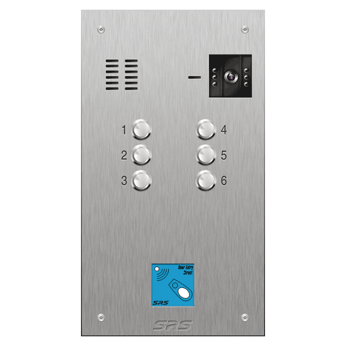 4606/08 06 button S Steel video panel, with prox cut out size D