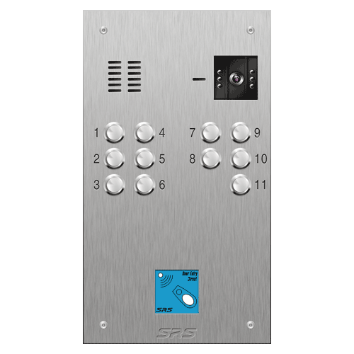 4611/08 11 button S Steel video panel, with prox cut out size D