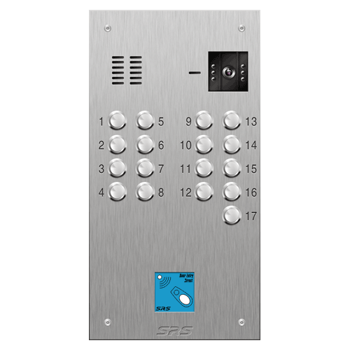 4617/08 17 button S Steel video panel, with prox cut out size D1