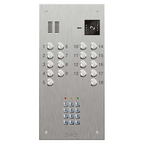 4618/05 18 button S Steel video panel, keypad             size D2