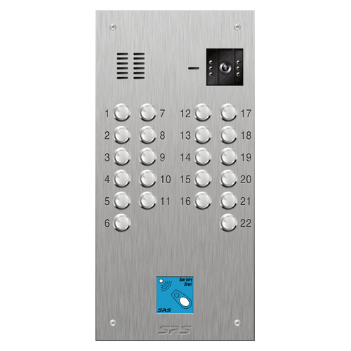 4622/08 22 button S Steel video panel, with prox cut out size D2