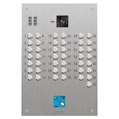 4643/08 43 button S Steel video panel, with prox cut out size D4