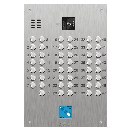 4647/08 47 button S Steel video panel, with prox cut out size D4