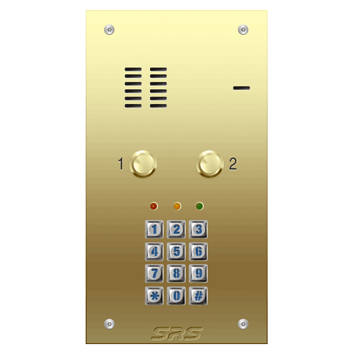 6102/05 02 way VR audio brass panel, engravable, keypad size A