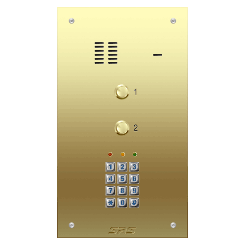6302/05 02 way VR audio brass panel, keypad size D