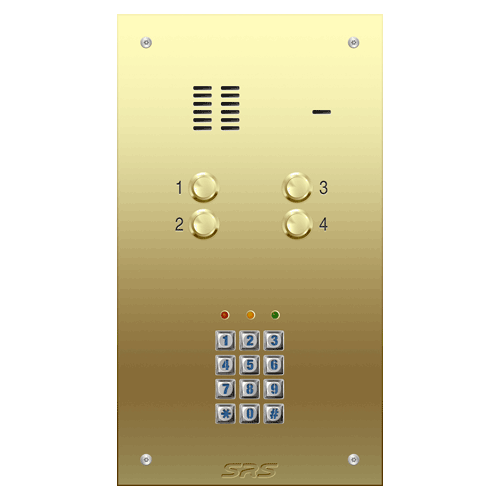 6304/05 04 way VR audio brass panel, keypad size D