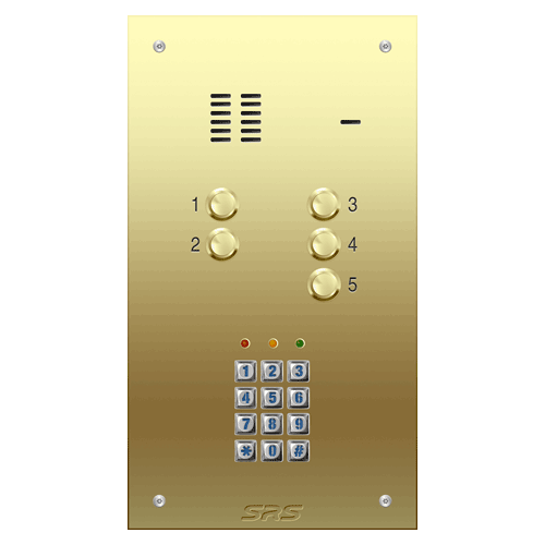 6305/05 05 way VR audio brass panel, keypad size D