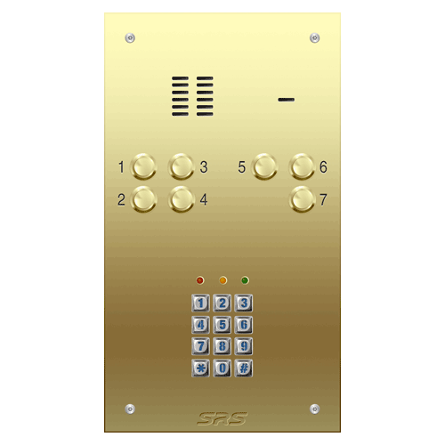 6307/05 07 way VR audio brass panel, keypad size D