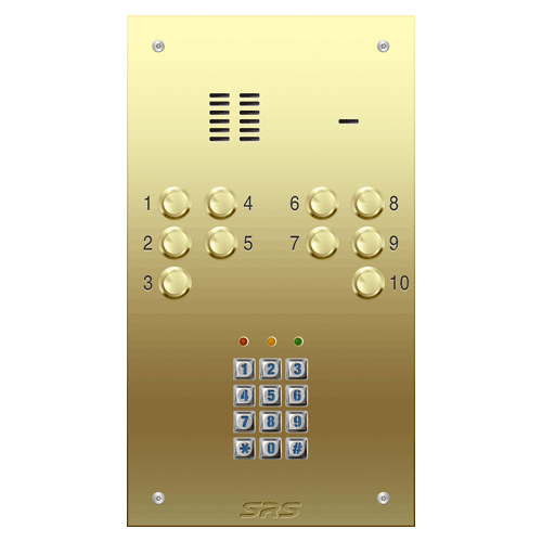 6310/05 10 way VR audio brass panel, keypad size D
