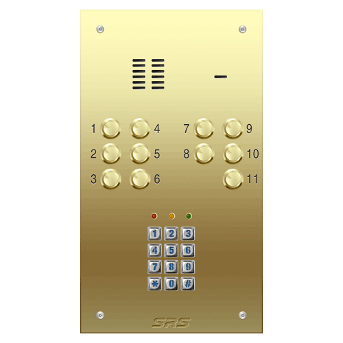 6311/05 11 way VR audio brass panel, keypad size D
