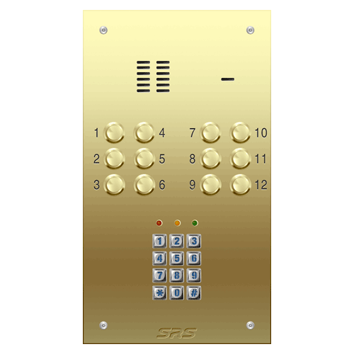 6312/05 12 way VR audio brass panel, keypad size D