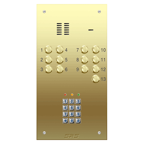 6313/05 13 way VR audio brass panel, keypad size D1