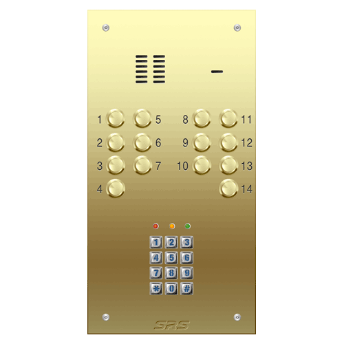 6314/05 14 way VR audio brass panel, keypad size D1