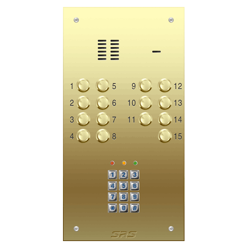 6315/05 15 way VR audio brass panel, keypad size D1