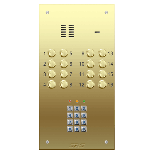 6316/05 16 way VR audio brass panel, keypad size D1