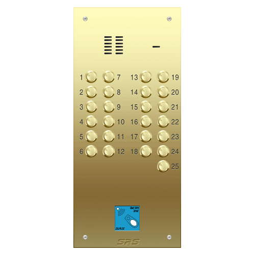 6325/08 25 way VR audio brass panel, PROX size D3