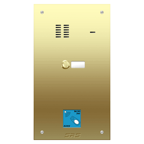 6401/08 01 way VR audio brass panel, name wind. prox. size D