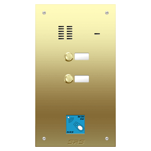 6402/08 02 way VR audio brass panel, name wind. prox. size D