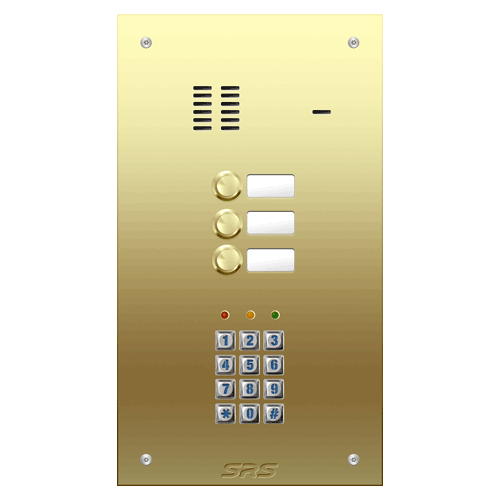 6403/05 03 way VR audio brass   panel, name wind. keypad  size D