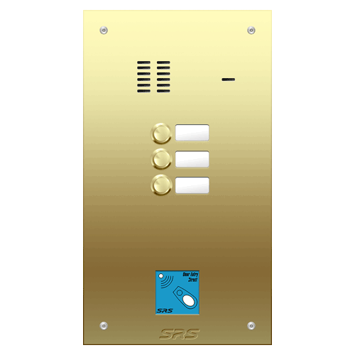 6403/08 03 way VR audio brass panel, name wind. prox. size D