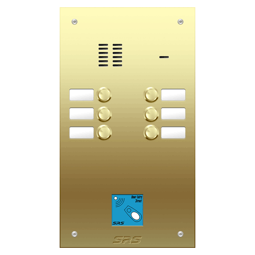 6406/08 06 way VR audio brass panel, name wind. prox. size D