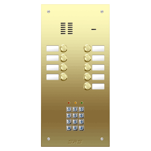 6409/05 09 way VR audio brass   panel, name wind. keypad  size D2