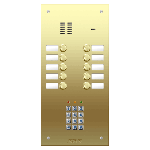 6410/05 10 way VR audio brass   panel, name wind. keypad  size D2