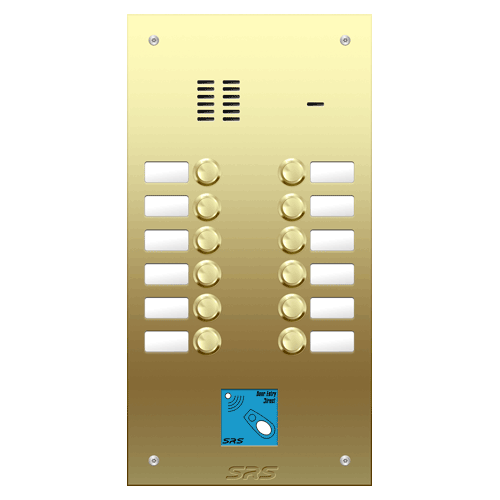 6412/08 12 way VR audio brass panel, name wind. prox. size D1