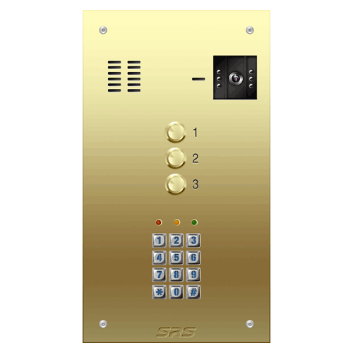 6603/05 03 way VR brass  video panel, keypad              size D