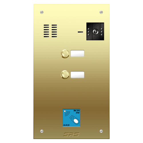 6802/08 02 button Brass video panel, prox., name win. size D