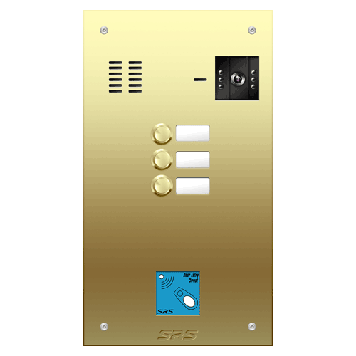 6803/08 03 button Brass video panel, prox., name win. size D
