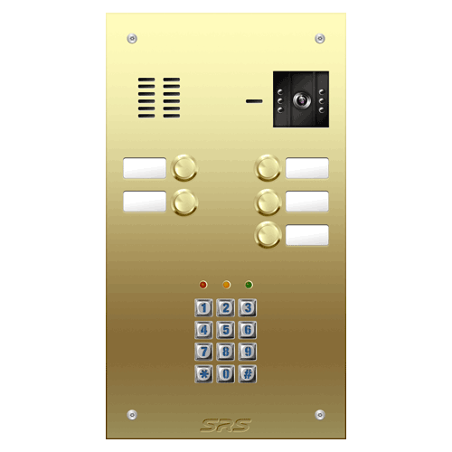6805/05 05 button Brass video panel, keypad, name win. size D
