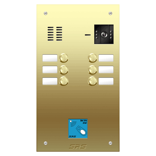 6806/08 06 button Brass video panel, prox., name win. size D